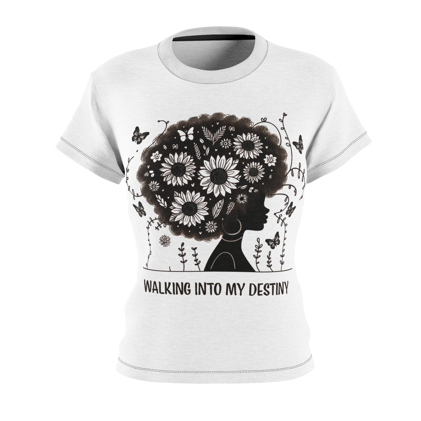 Women's Cut & Sew Tee (AOP) Destiny -White - MLN Goods