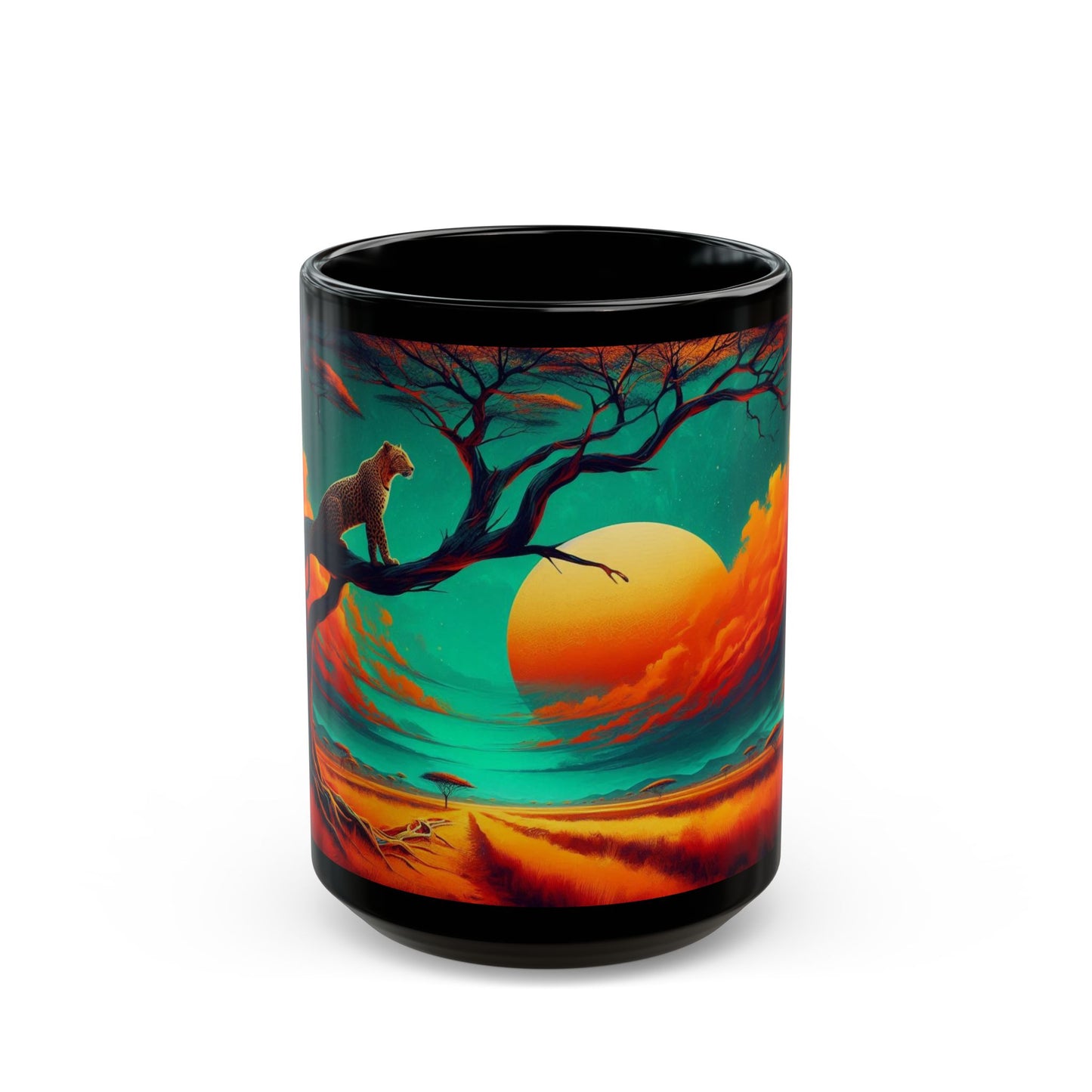 Black Mug ( 15oz) -Safari Sunset
