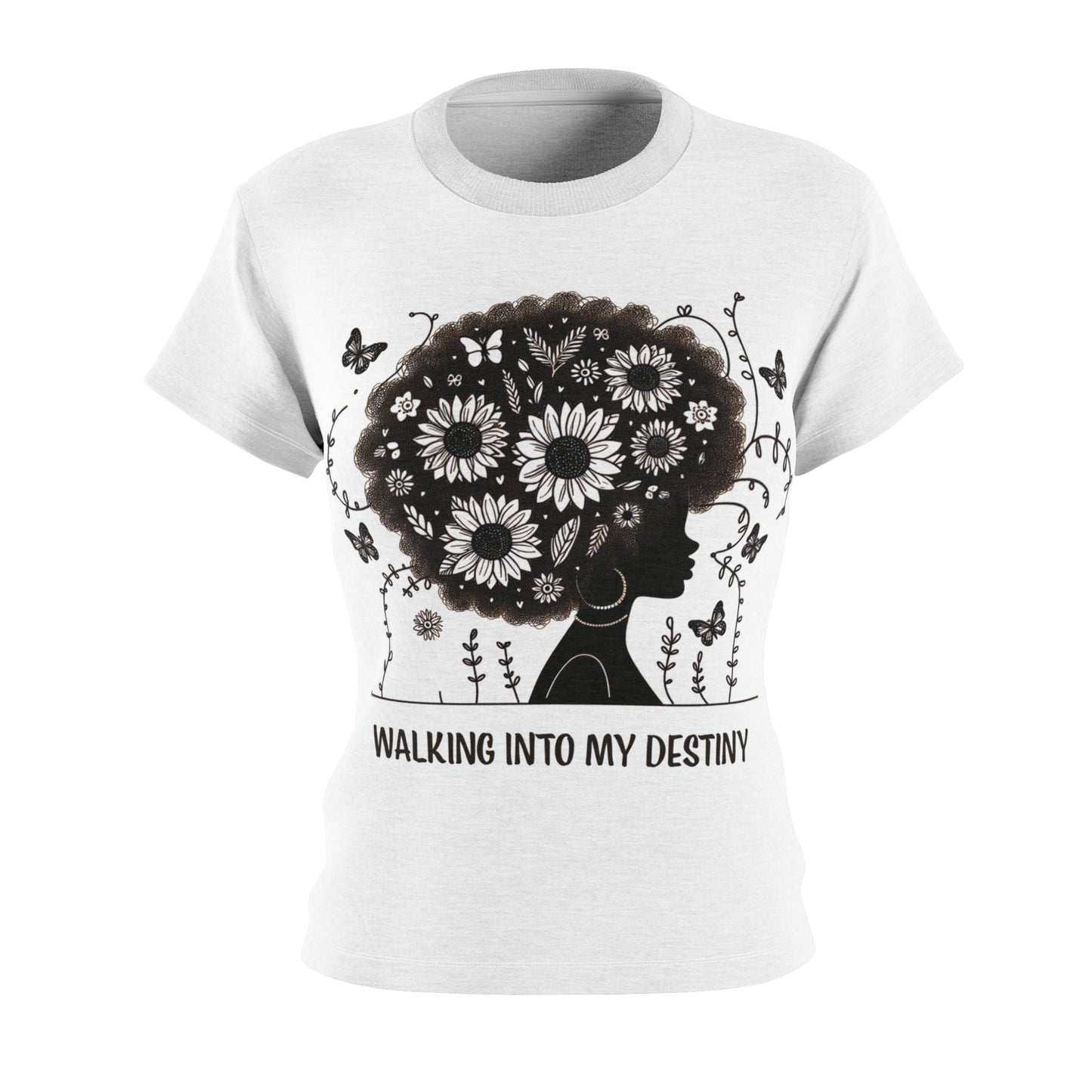 Women's Cut & Sew Tee (AOP) Destiny -White - MLN Goods