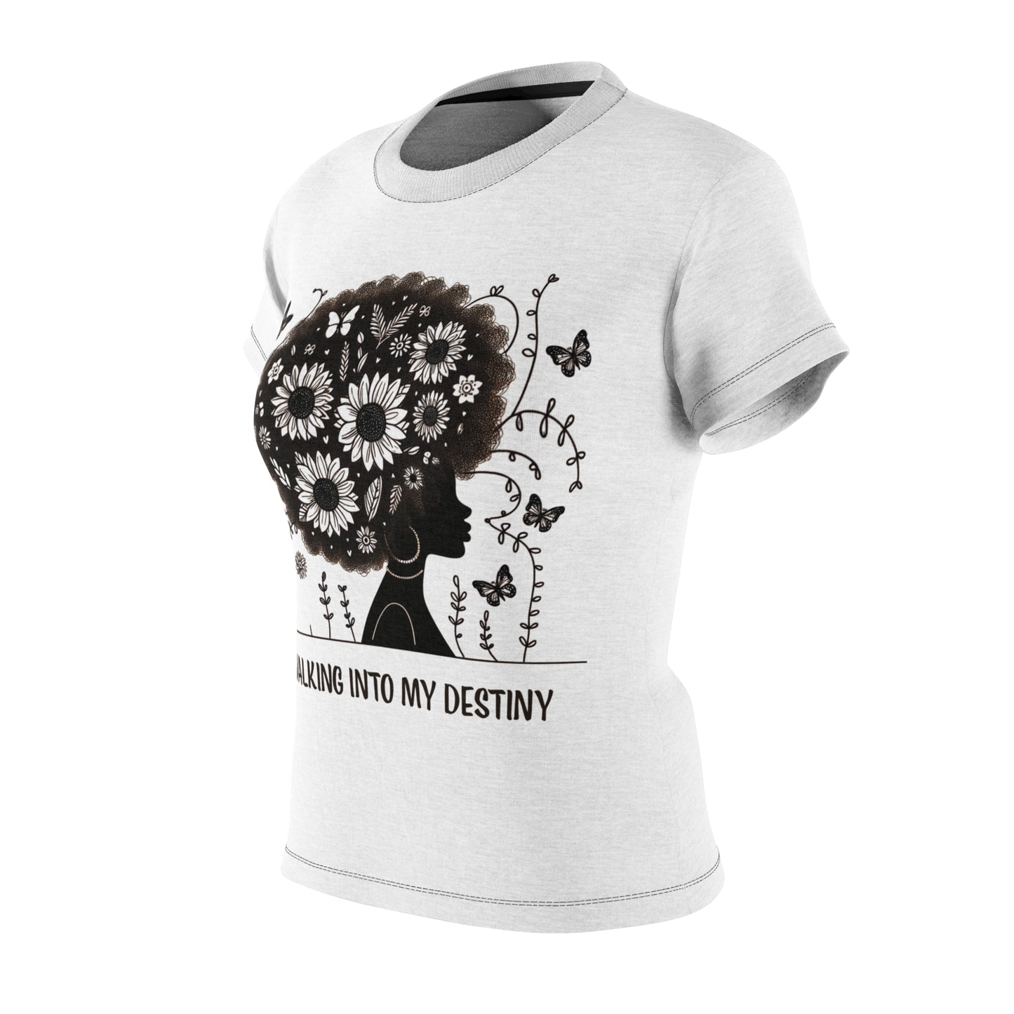Women's Cut & Sew Tee (AOP) Destiny -White - MLN Goods