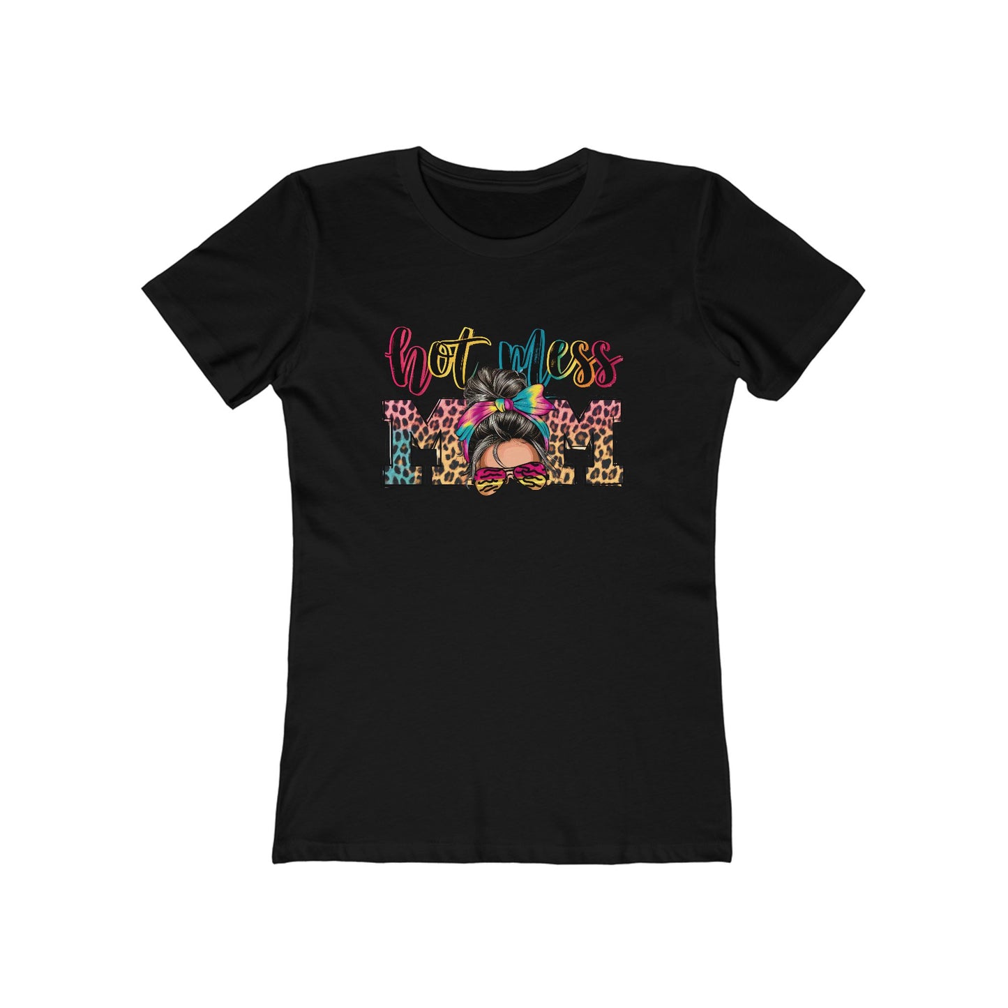 Hot Mess Mom Boyfriend Tee for Women