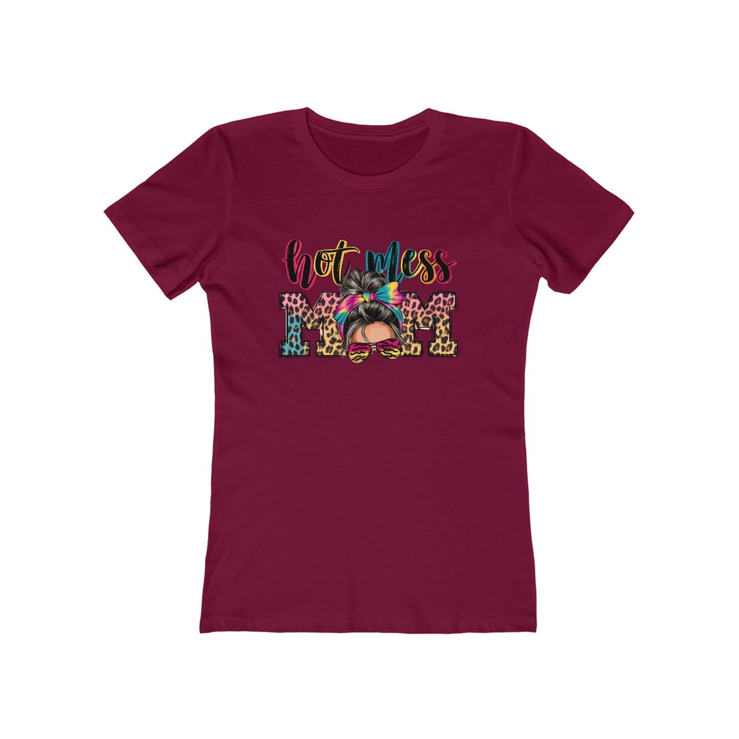 Hot Mess Mom Boyfriend Tee for Women