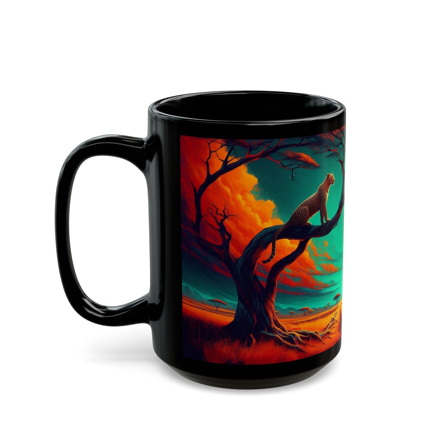 Black Mug ( 15oz) -Safari Sunset