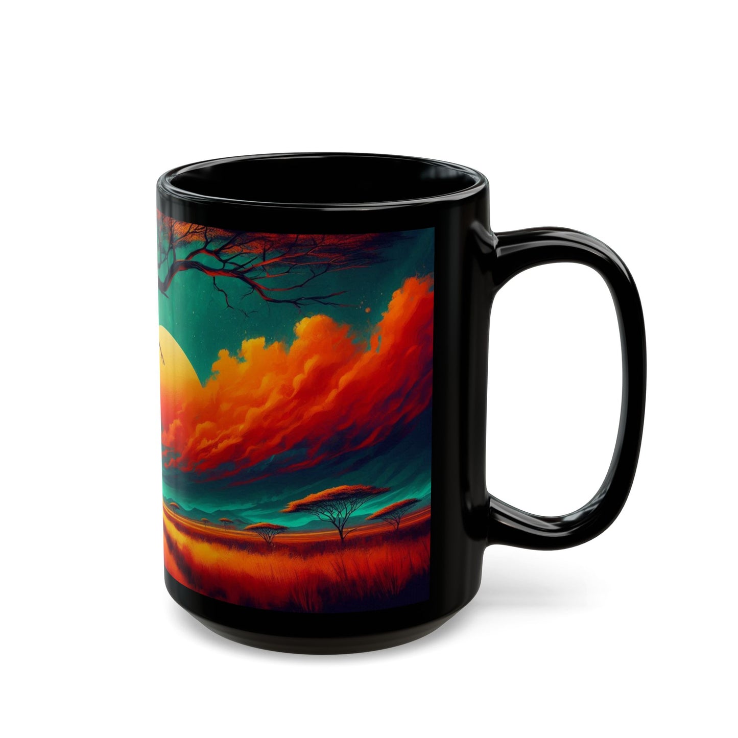 Black Mug ( 15oz) -Safari Sunset