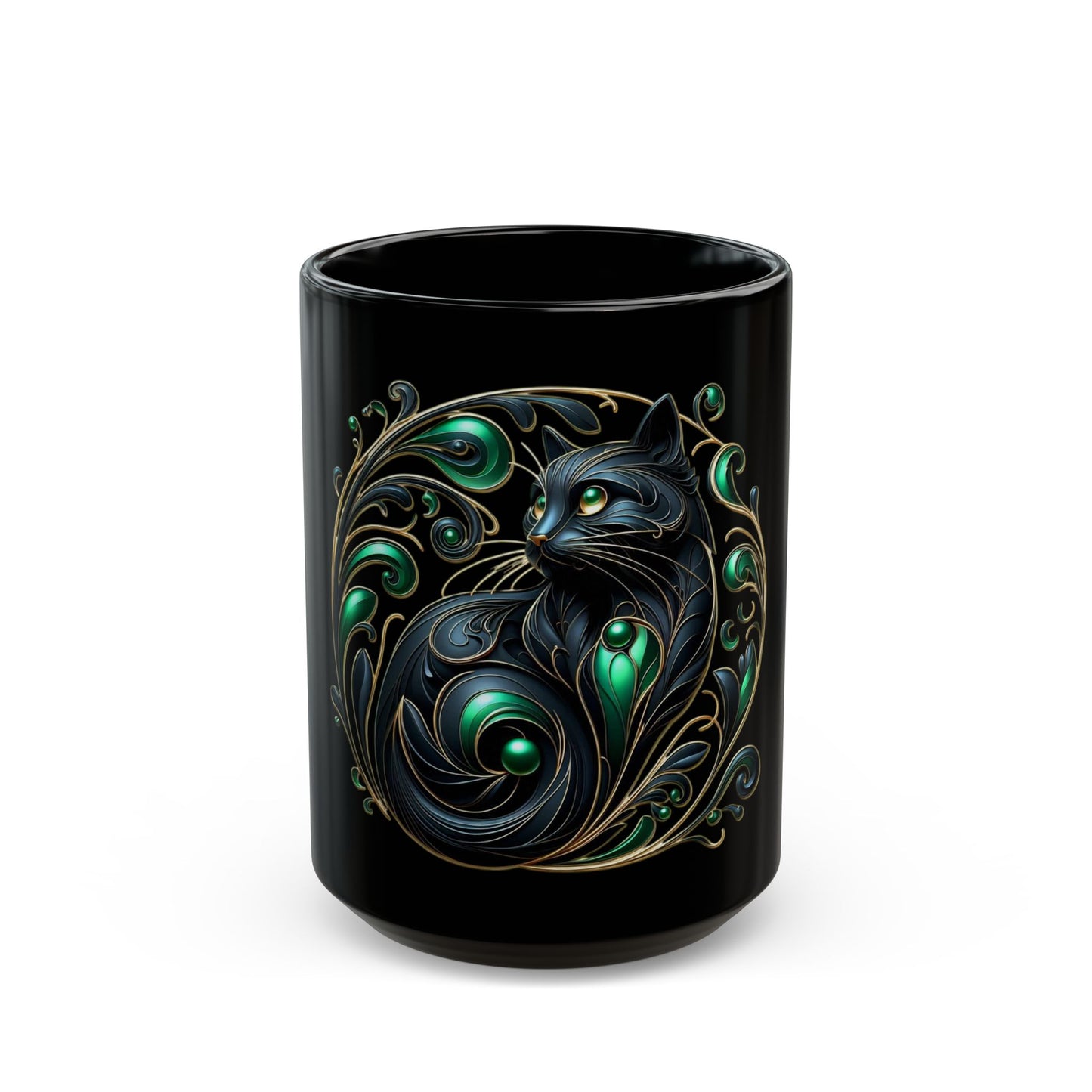 Black Mug ( 15oz) - Enchanted Feline