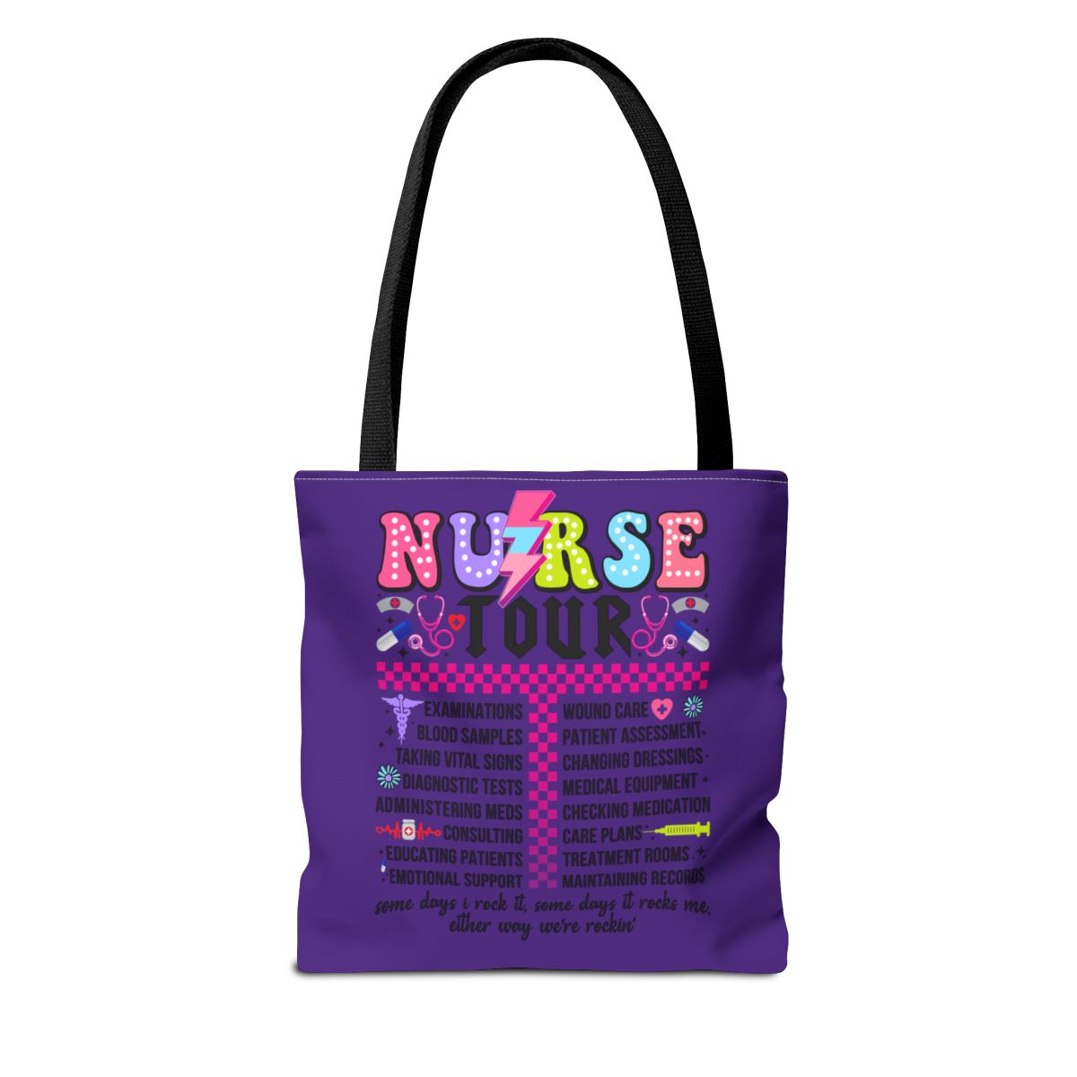 Nurse Tour Tote Bag - Get a Free Gift Bundle Set with each purchase! "Not all heroes wear capes. Some wear scrubs… and carry this bag."