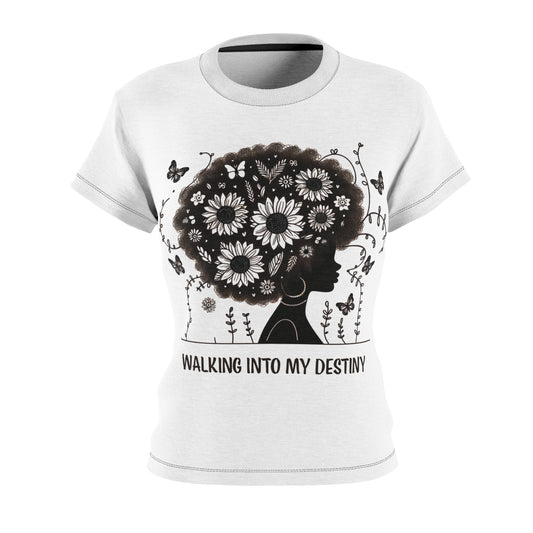 Women's Cut & Sew Tee (AOP) Destiny -White - MLN Goods