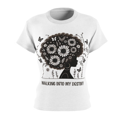 Women's Cut & Sew Tee (AOP) Destiny -White - MLN Goods