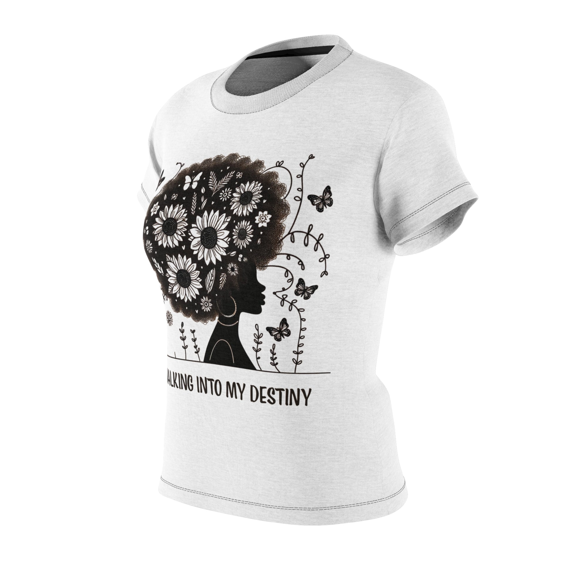 Women's Cut & Sew Tee (AOP) Destiny -White - MLN Goods