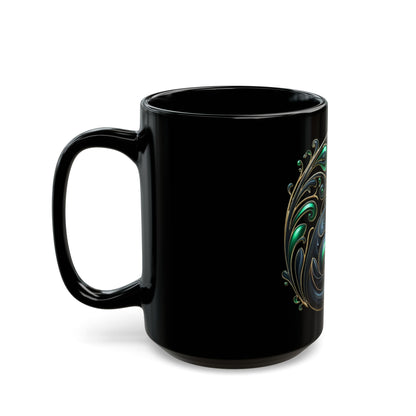 Black Mug ( 15oz) - Enchanted Feline - MLN Goods