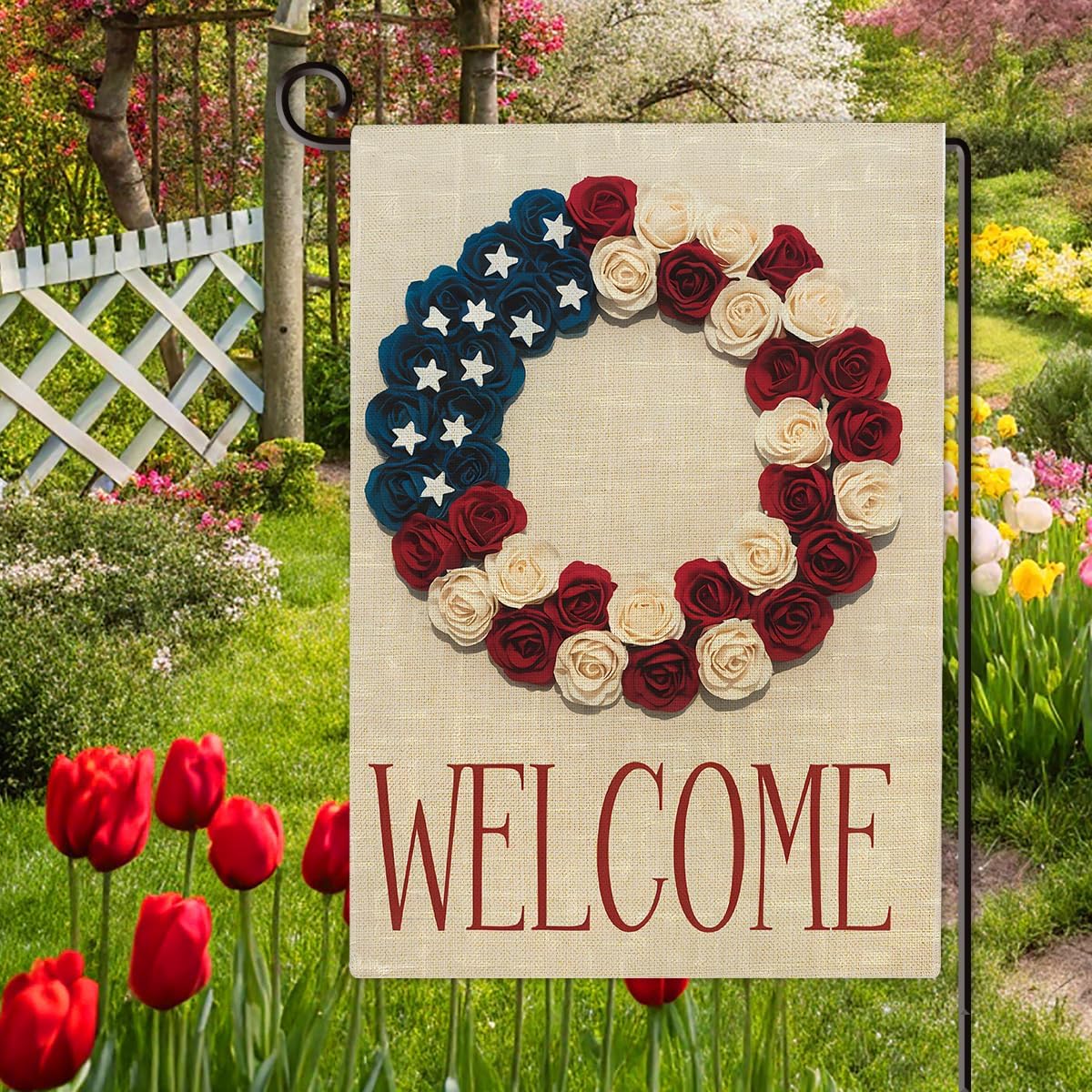 Patriotic Starry Garden Flag