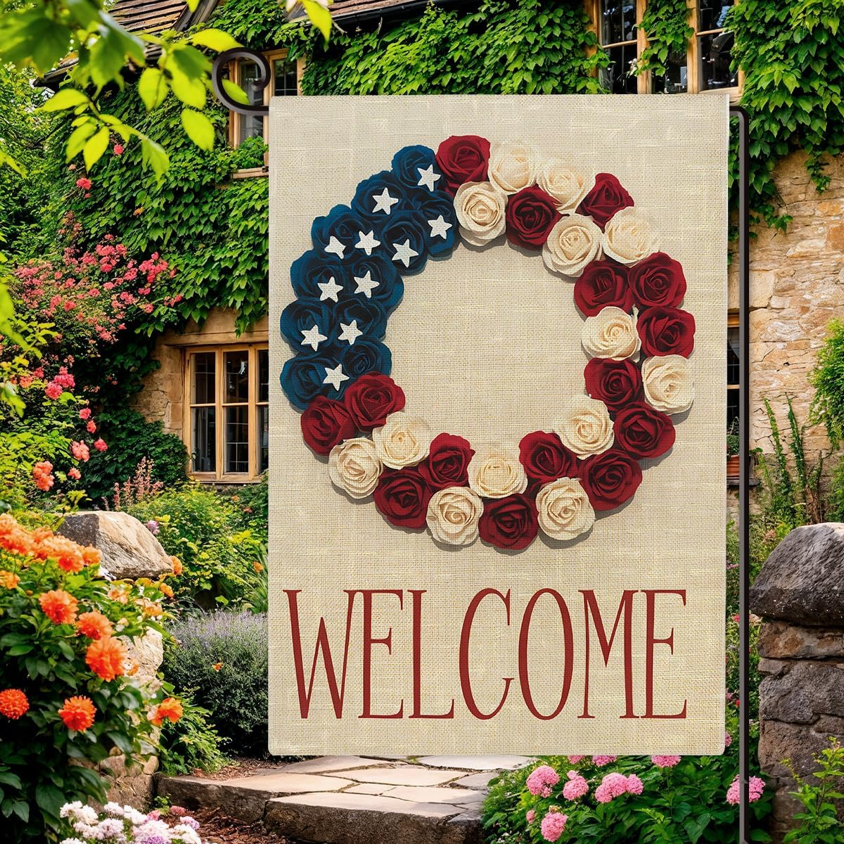 Patriotic Starry Garden Flag